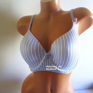 38DDD VICTORIA SECRET Body by Victoria Lined Perfect Coverage Bra Blue Stripes